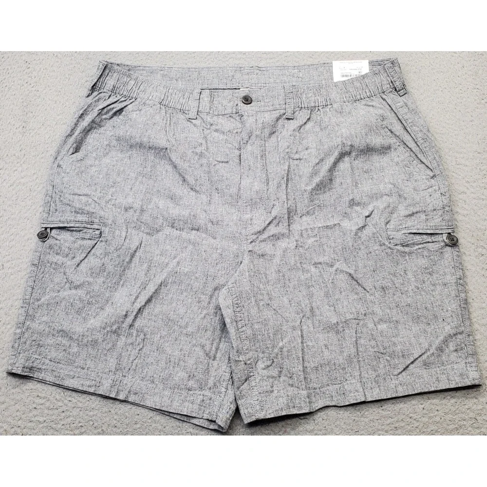 St. John's Bay Cargo Shorts Mens 44 Gray Comfort Waistband 10 Inseam Classic Fit